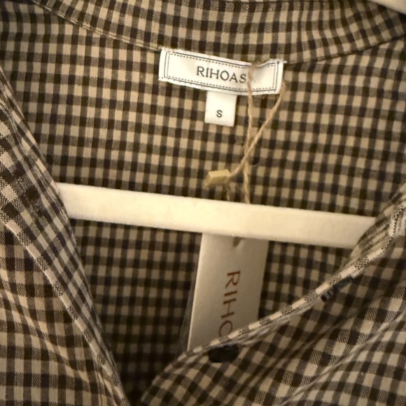 Brown Plaid Lapel Pleated Mini Dress - Picture 3 of 5